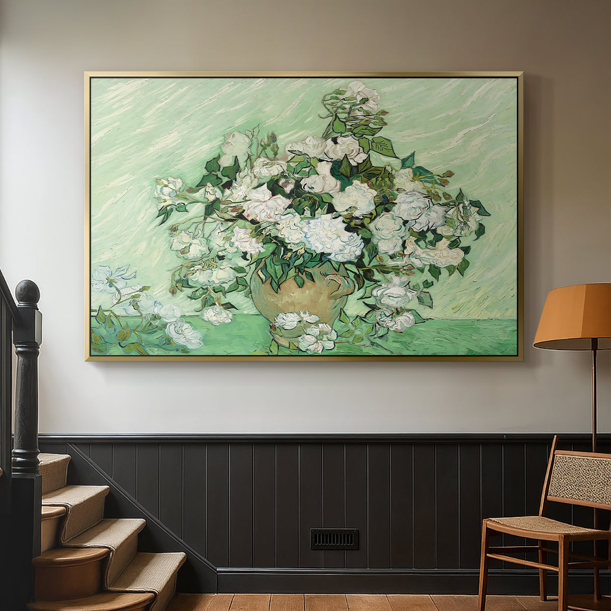 Roses, 1890 - Floater Framed Canvas Print
