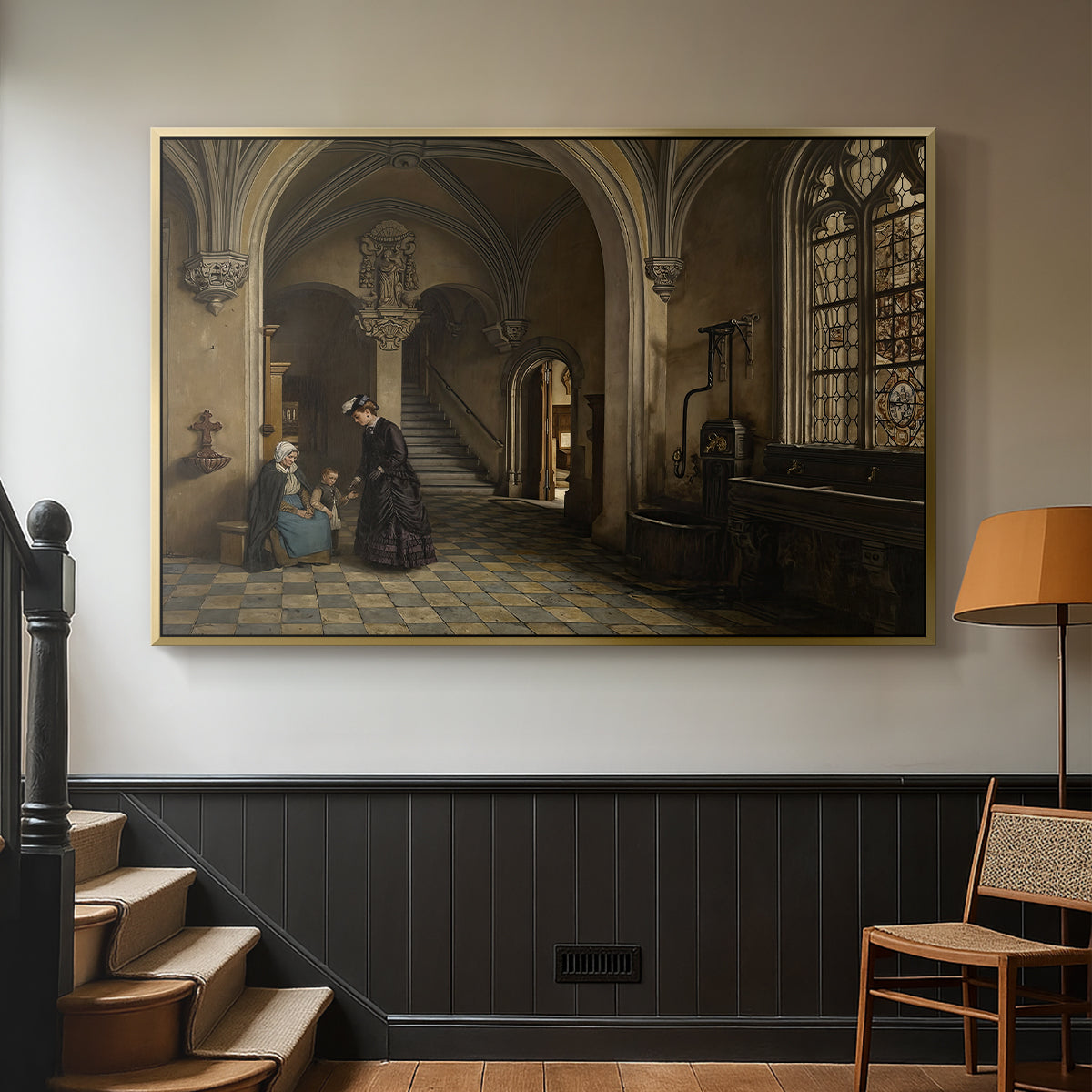 Interior of the Church of Saint Paul in Antwerp, c. 1865-1869 - Floater Framed Canvas Print