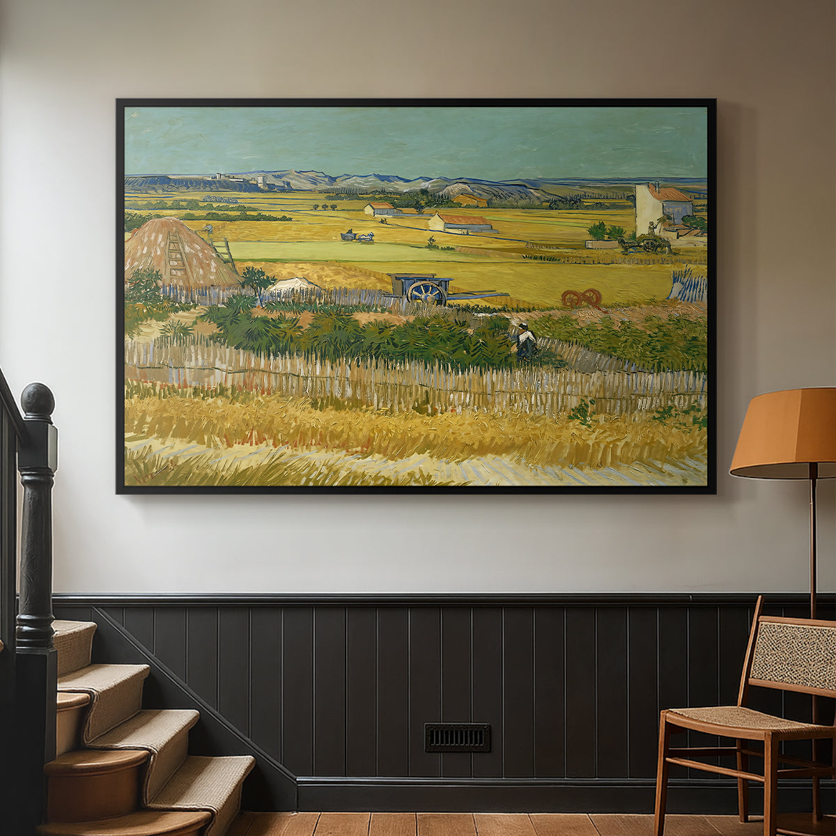 The Harvest, 1888 - Floater Framed Canvas Print