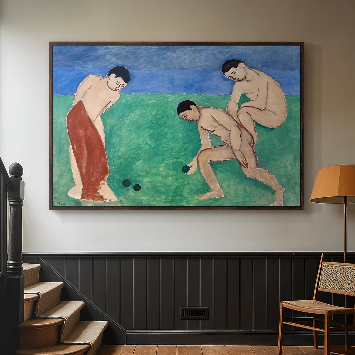 Game of Bowls, 1908 - Floater Framed Canvas Print
