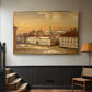 The Riding School at Akershus Castle, 1846 - Floater Framed Canvas Print