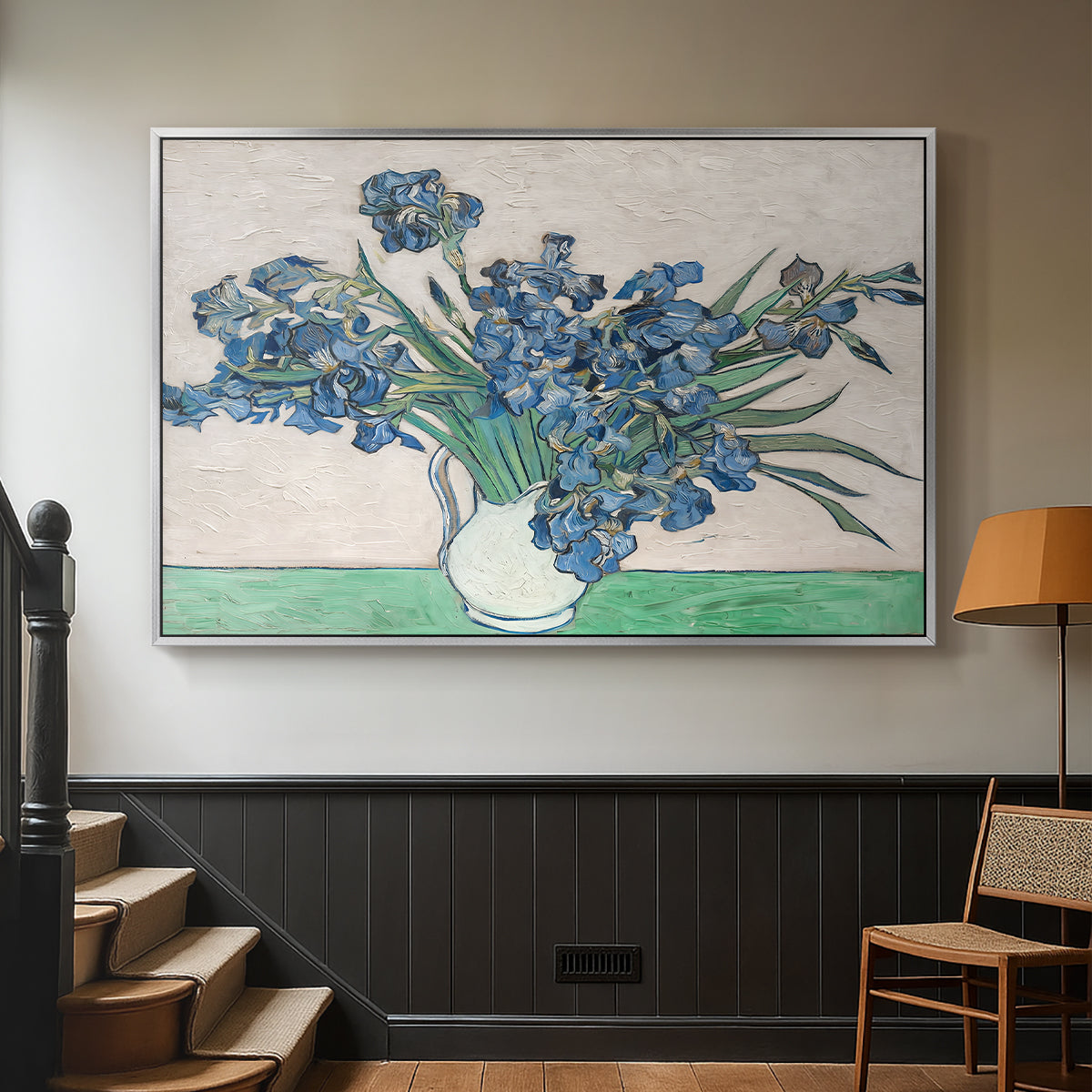 Irises, 1890 - Floater Framed Canvas Print