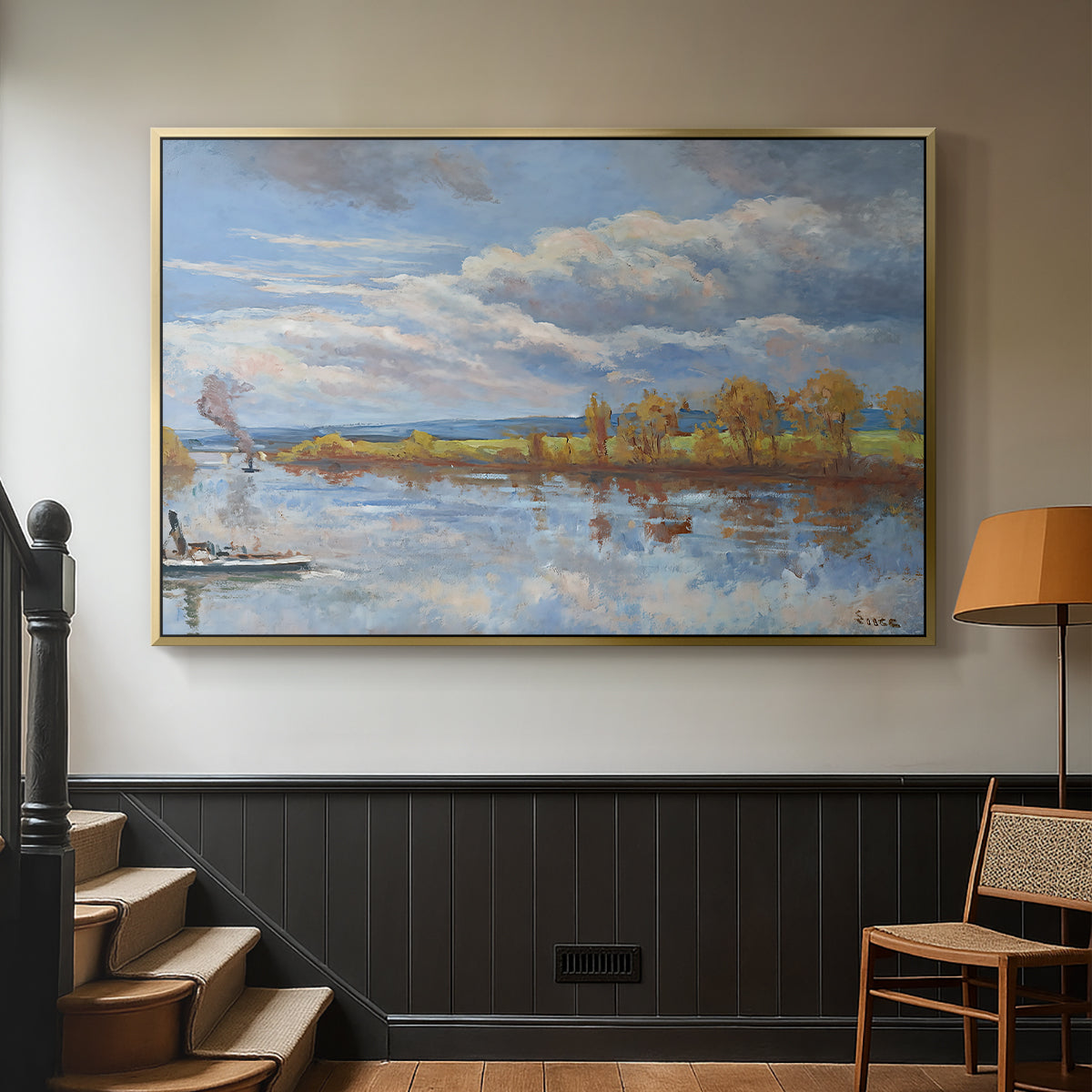 The Banks of the River Seine, 1893 - Floater Framed Canvas Print