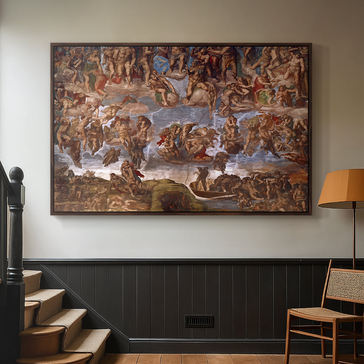 The Last Judgment (Charon's Boat and the Damned), 1536-1541 - Floater Framed Canvas Print