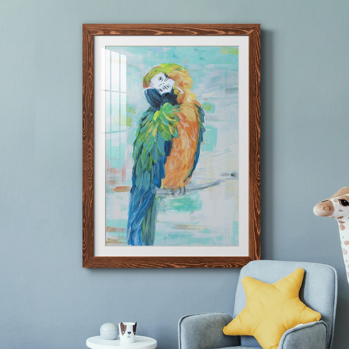 Island Parrot II - Premium Framed Print - Distressed Barnwood Frame - Ready to Hang