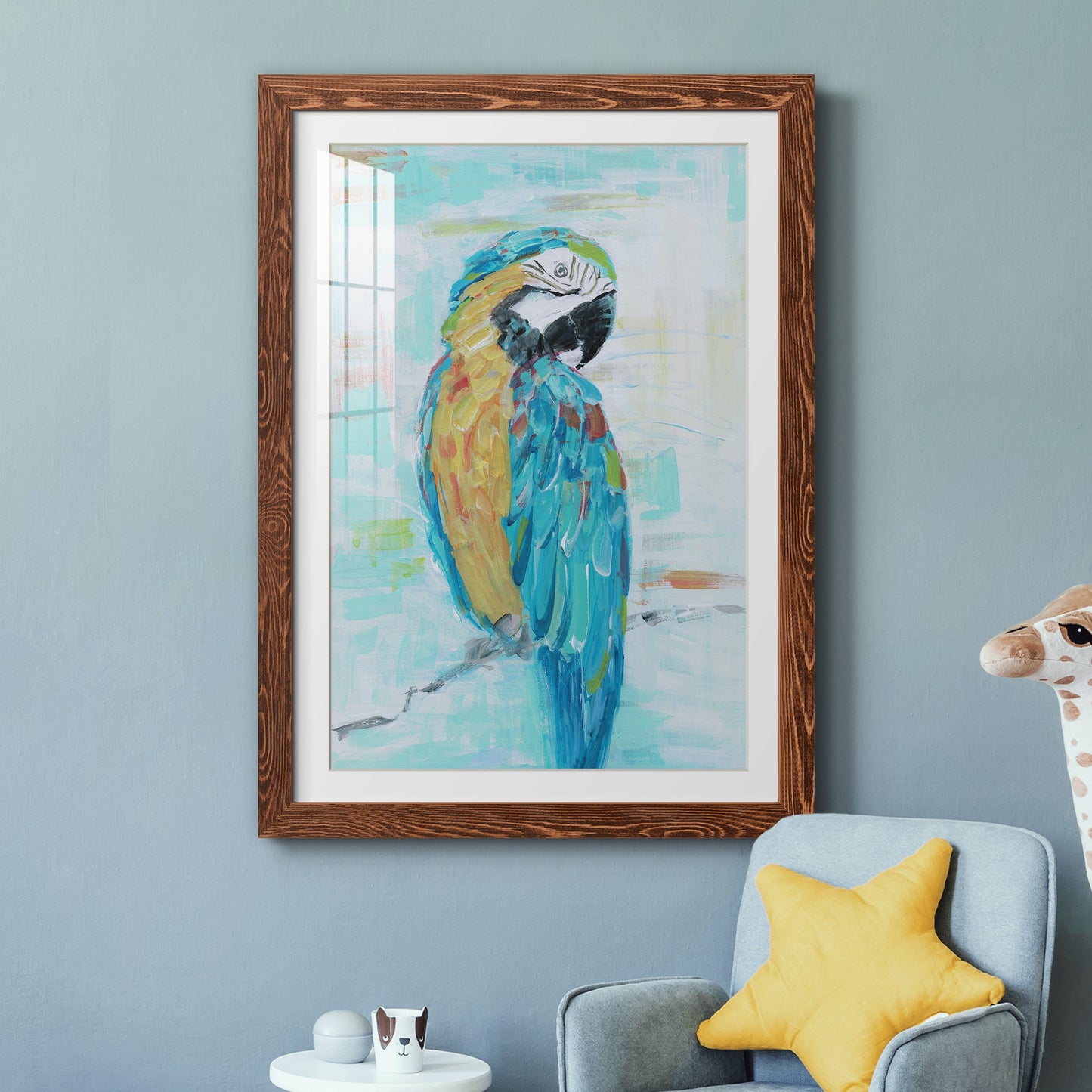 Island Parrot I - Premium Framed Print - Distressed Barnwood Frame - Ready to Hang