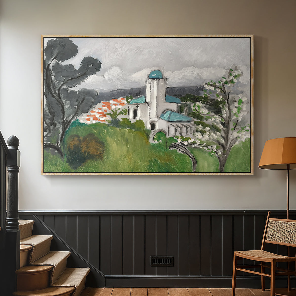 The Blue Villa (La Villa Bleue), c. 1918 - Floater Framed Canvas Print