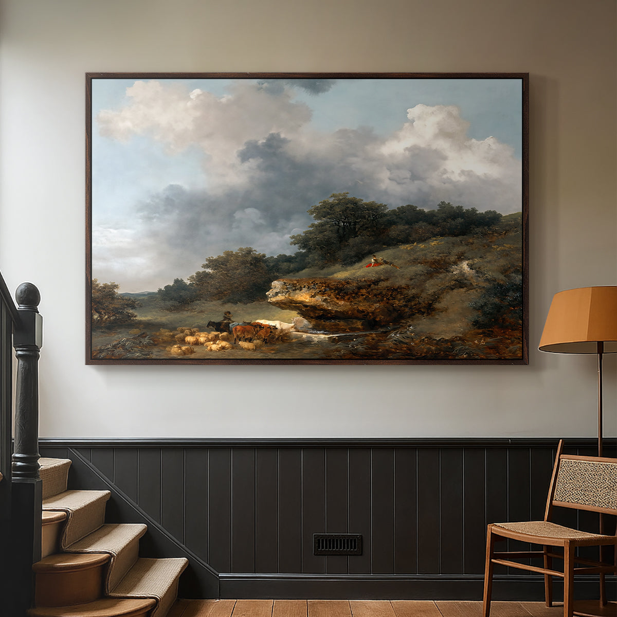 The Watering Place, c. 1765 - Floater Framed Canvas Print