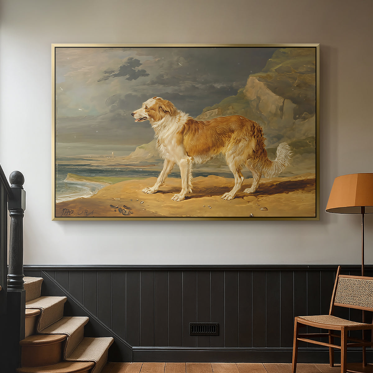 Rough-Coated Collie, 1809 - Floater Framed Canvas Print