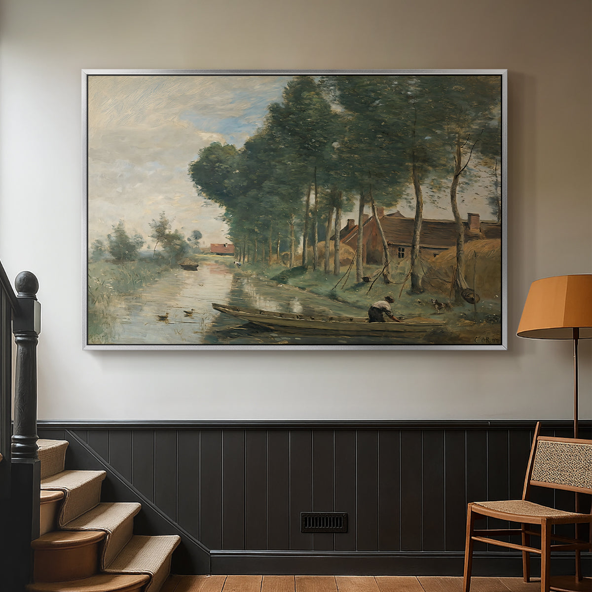 Landscape at Arleux-du-Nord, c. 1871-1874 - Floater Framed Canvas Print
