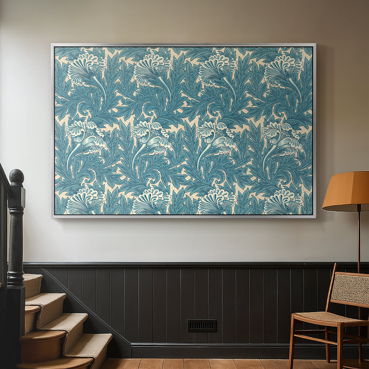 Tulip (Teal), 1875 - Floater Framed Canvas Print