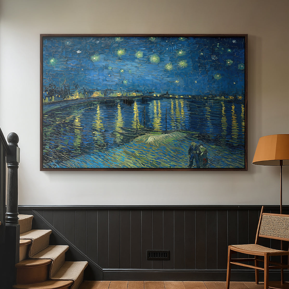 Starry Night Over the Rhône, 1888 - Floater Framed Canvas Print