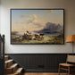 Shepherds and Cattle on Lake Attersee, 1852 - Floater Framed Canvas Print