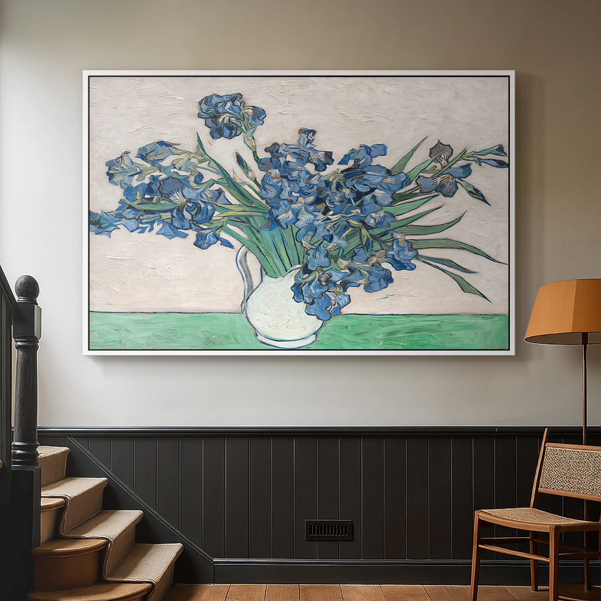 Irises, 1890 - Floater Framed Canvas Print