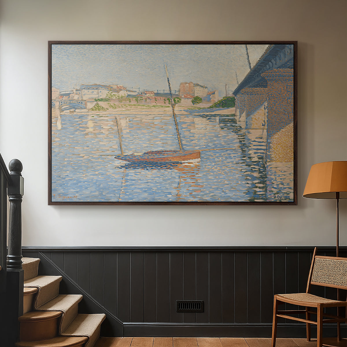 Le Clipper, Asnières, 1887 - Floater Framed Canvas Print