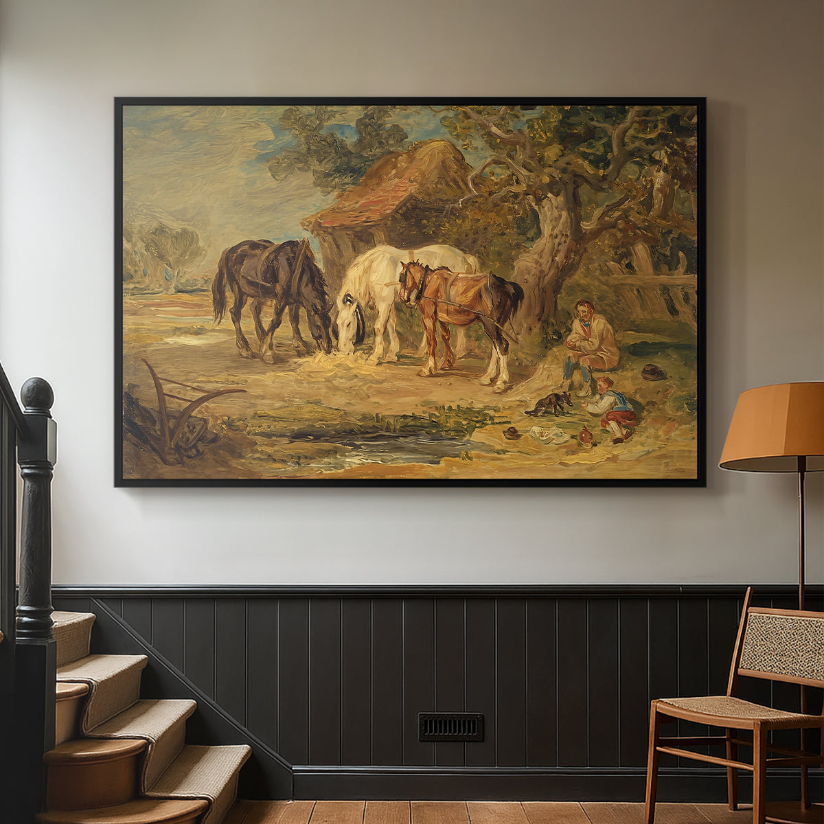 The Midday Meal, 1835 - Floater Framed Canvas Print