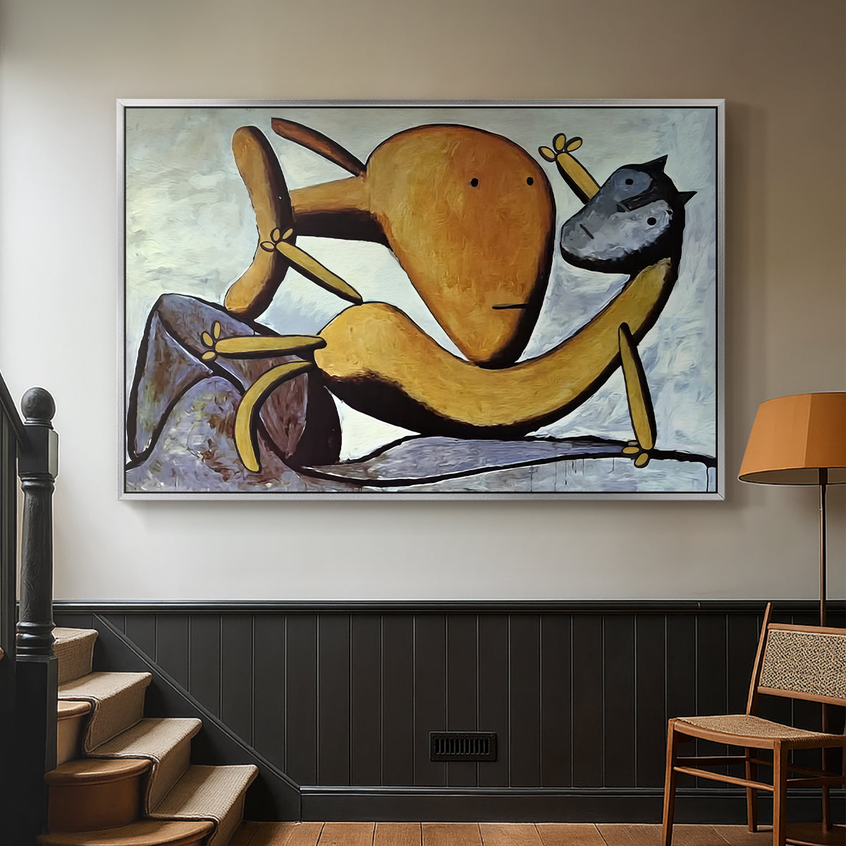 Cat and Big Fish, c. 1931 - Floater Framed Canvas Print