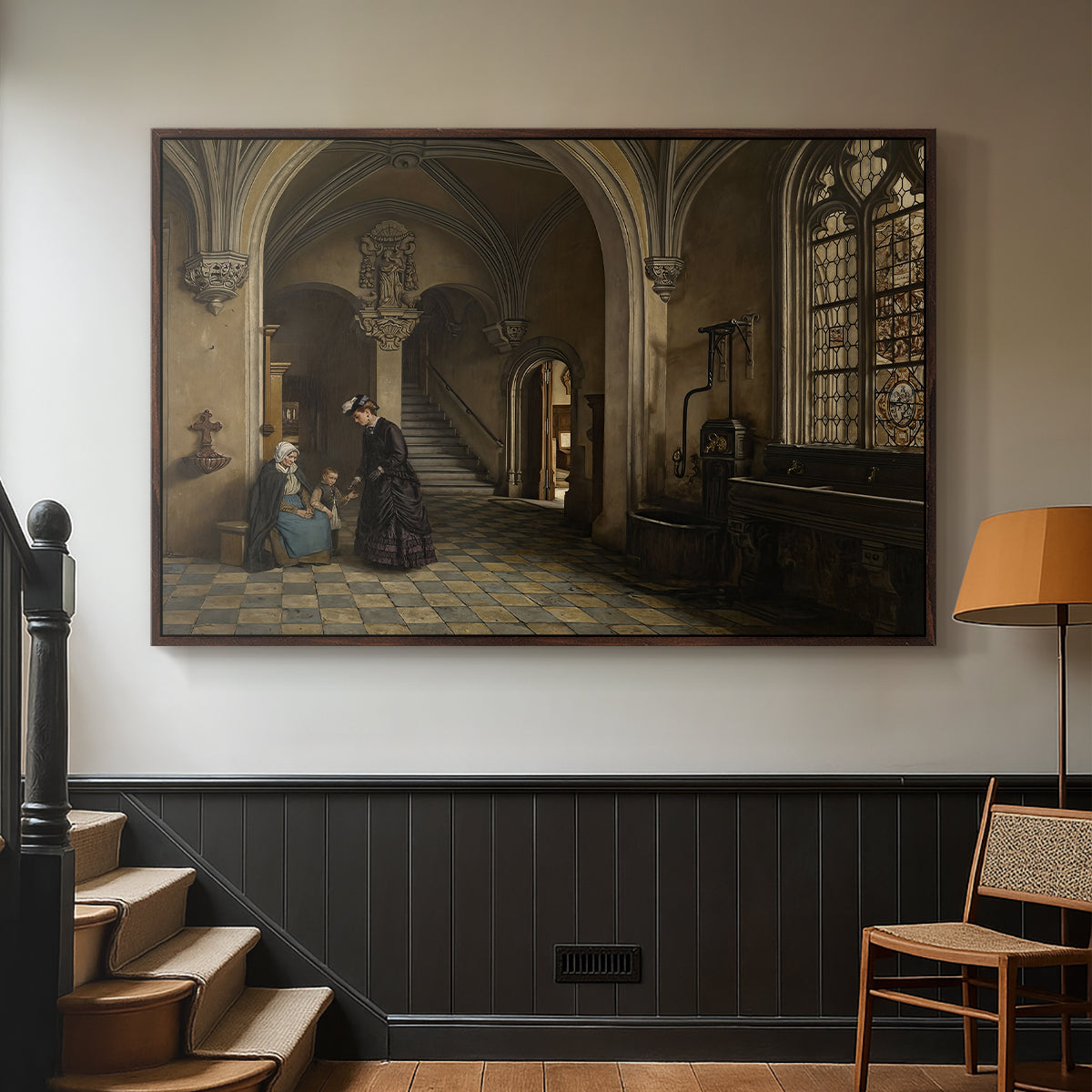 Interior of the Church of Saint Paul in Antwerp, c. 1865-1869 - Floater Framed Canvas Print