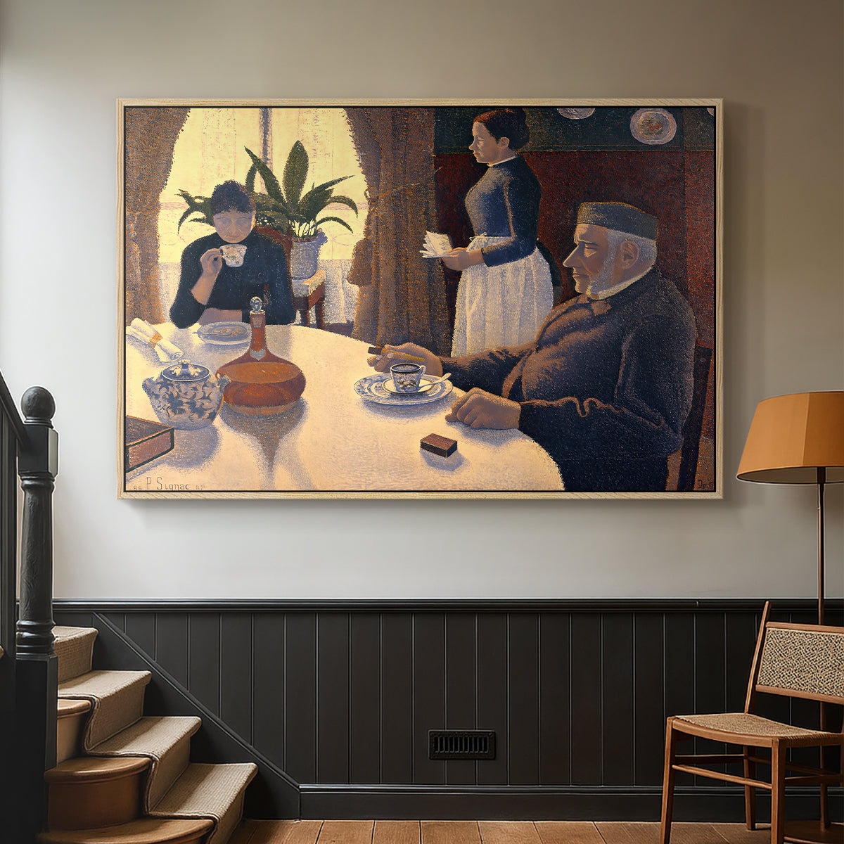 The Dining Room (Breakfast), 1886-1887 - Floater Framed Canvas Print