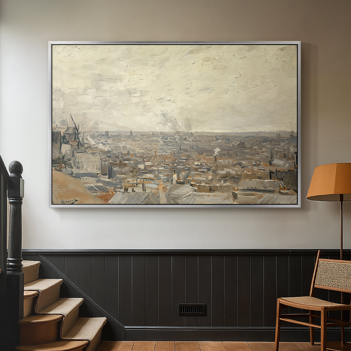 View from Montmartre, 1886 - Floater Framed Canvas Print