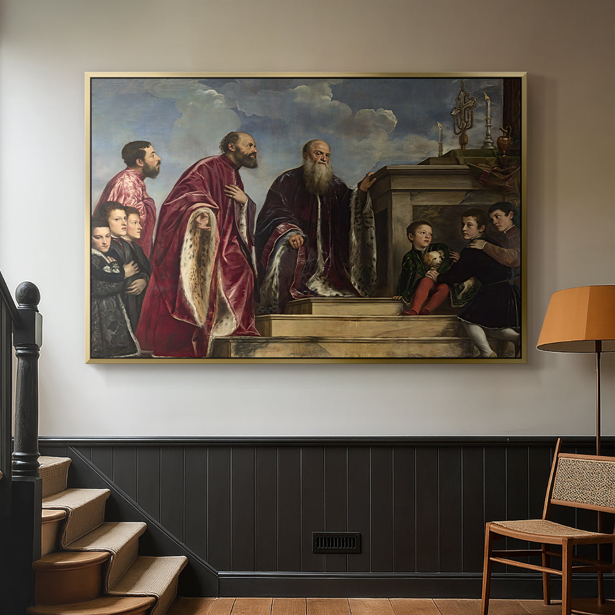 The Vendramin Family Venerating a Relic of the True Cross, c. 1540-1545 - Floater Framed Canvas Print