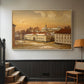 The Riding School at Akershus Castle, 1846 - Floater Framed Canvas Print