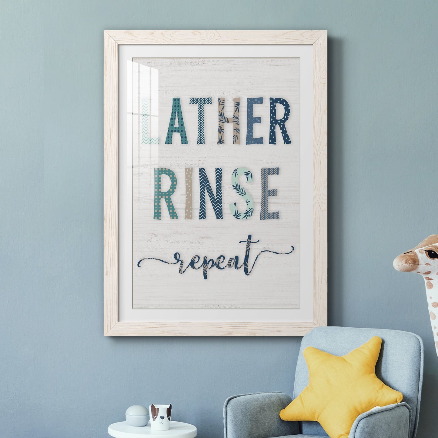 Lather Rinse Repeat - Premium Framed Print - Distressed Barnwood Frame - Ready to Hang