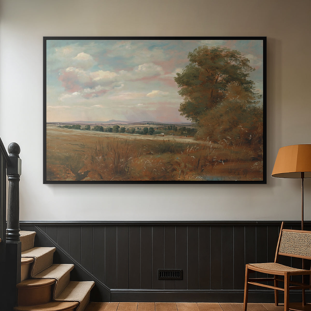 Landscape at Hampstead, with Harrow in the Distance, c. 1849-1855 - Floater Framed Canvas Print