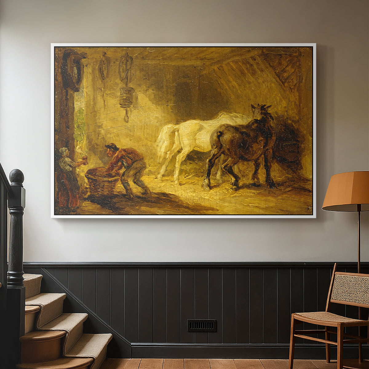 Heath Ewe and Lambs, 1810 - Floater Framed Canvas Print
