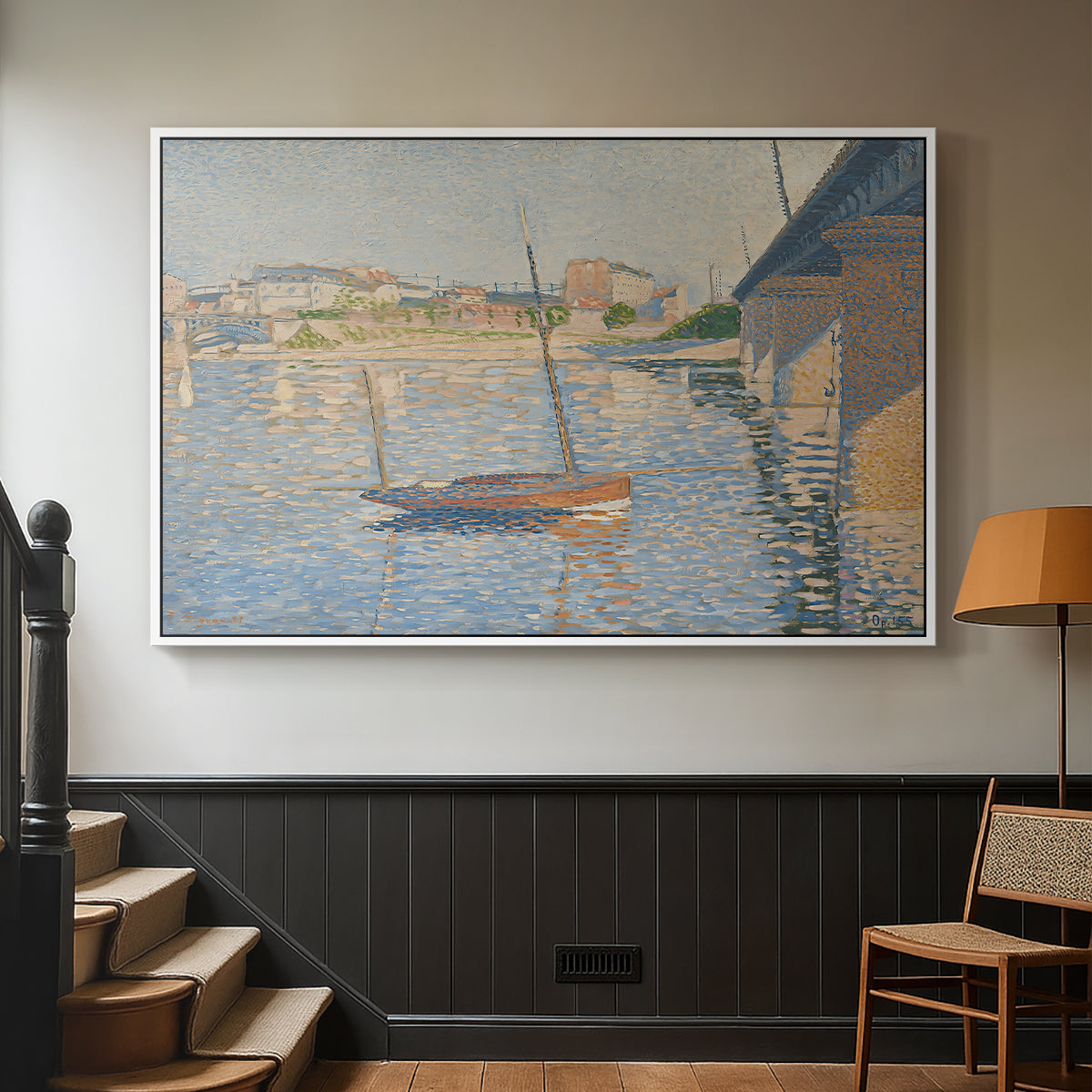 Le Clipper, Asnières, 1887 - Floater Framed Canvas Print