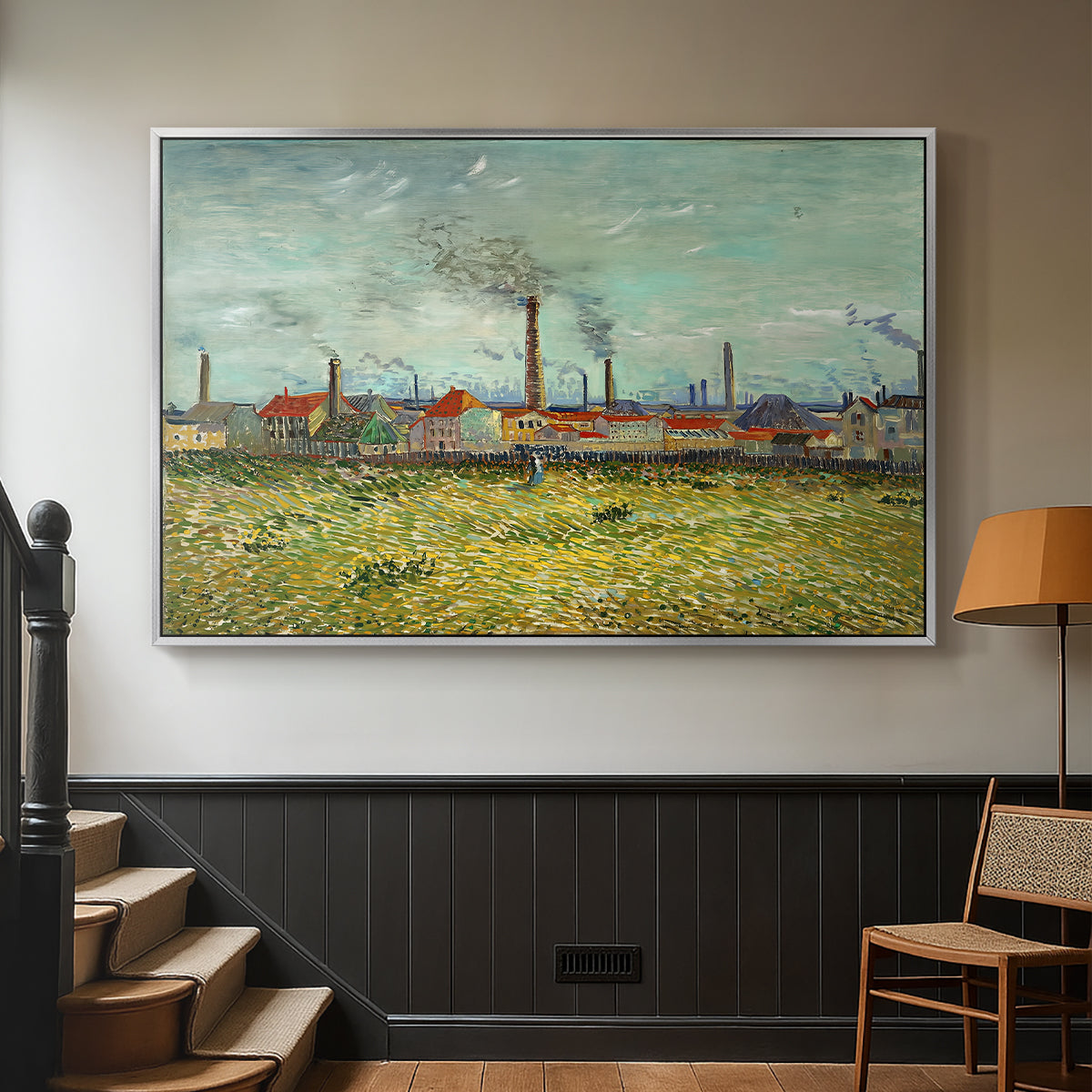 Factories at Clichy, 1887 - Floater Framed Canvas Print