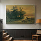 Wallowing Deer on the Shore of a Mountain Lake, c. 1850 - Floater Framed Canvas Print