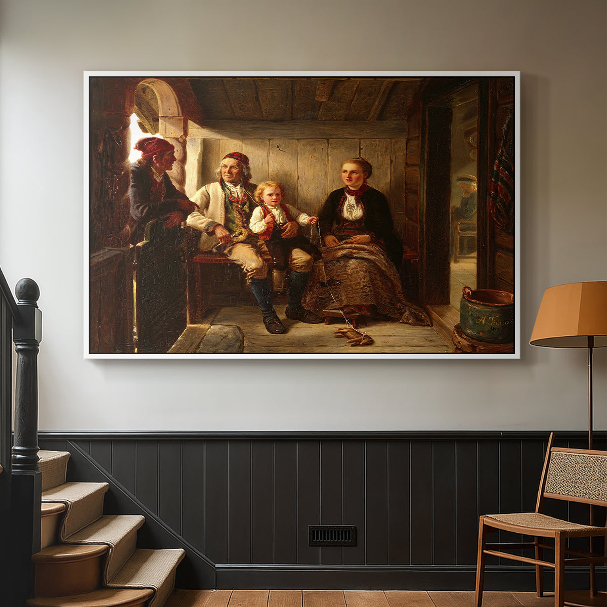 Neighbors (Naboer), 1855 - Floater Framed Canvas Print