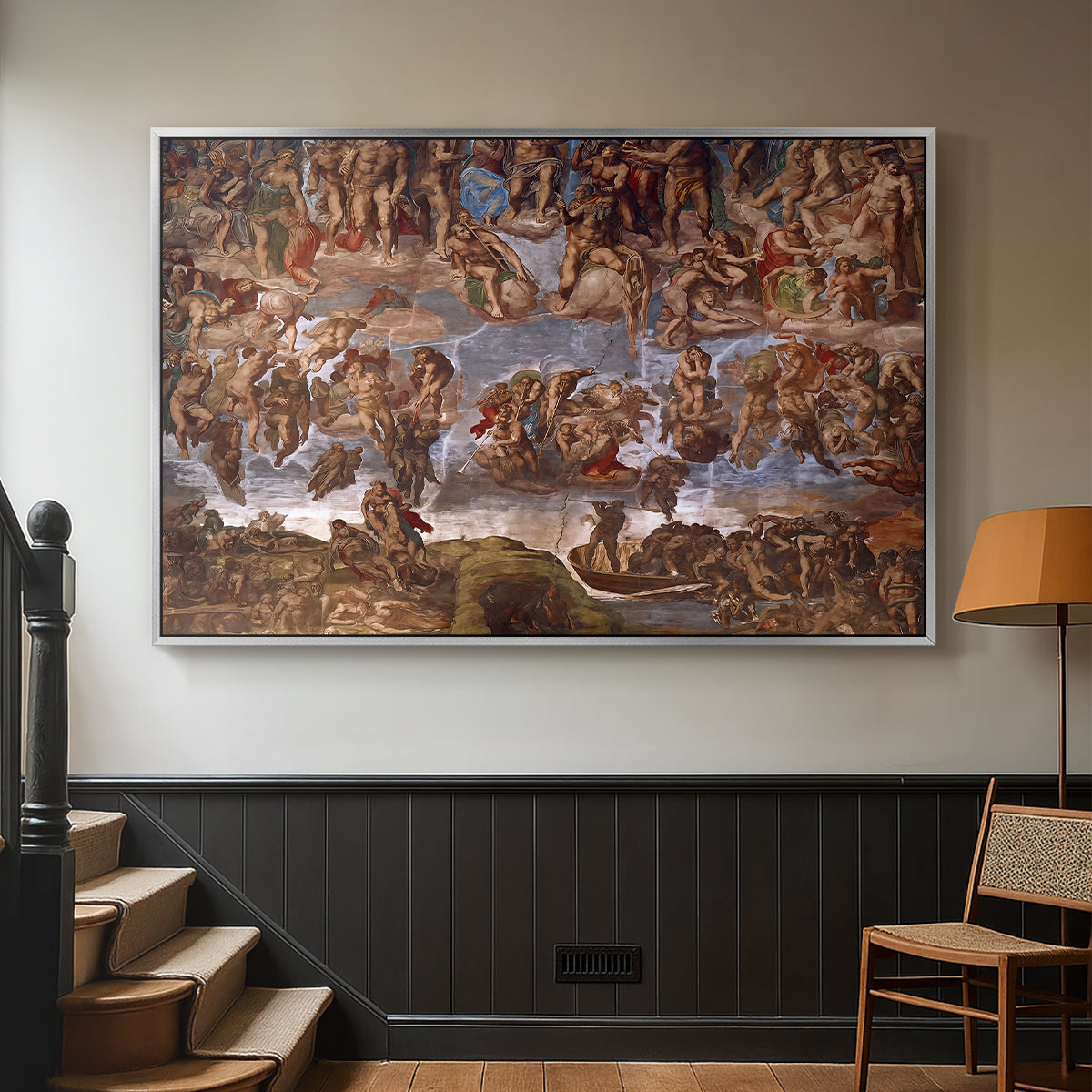 The Last Judgment (Charon's Boat and the Damned), 1536-1541 - Floater Framed Canvas Print