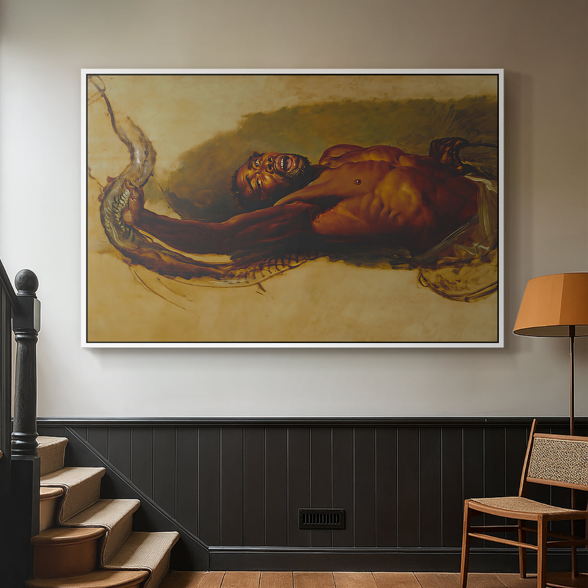 Man Struggling with a Boa Constrictor, c. 1803 - Floater Framed Canvas Print