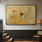 Cubist Dog with Stars (Student Art) - Floater Framed Canvas Print