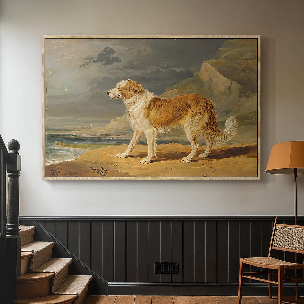 Rough-Coated Collie, 1809 - Floater Framed Canvas Print