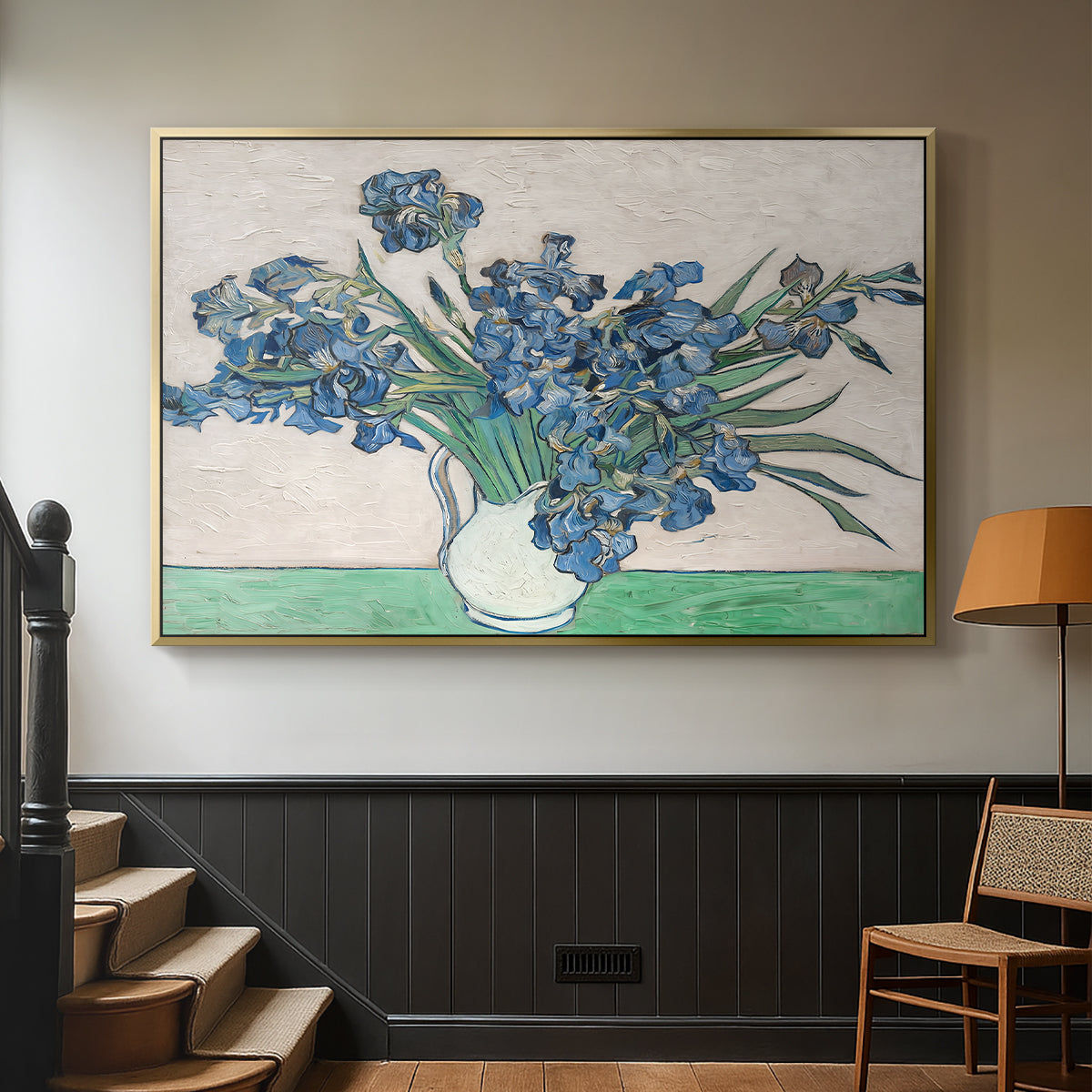 Irises, 1890 - Floater Framed Canvas Print