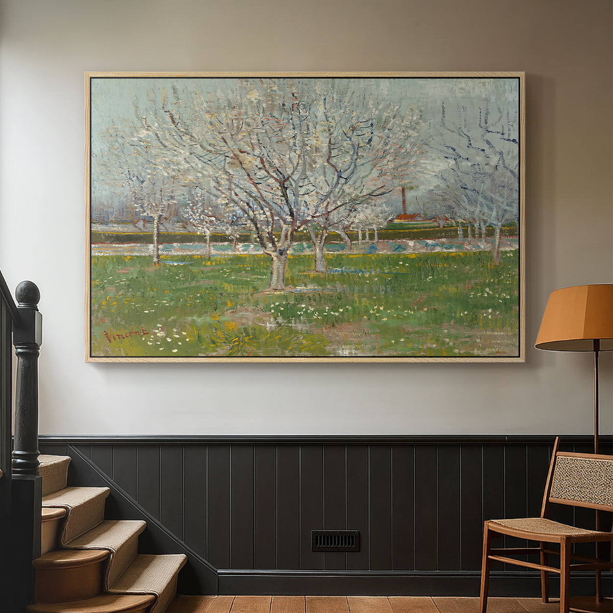 Orchard in Blossom (Plum Trees), 1888 - Floater Framed Canvas Print