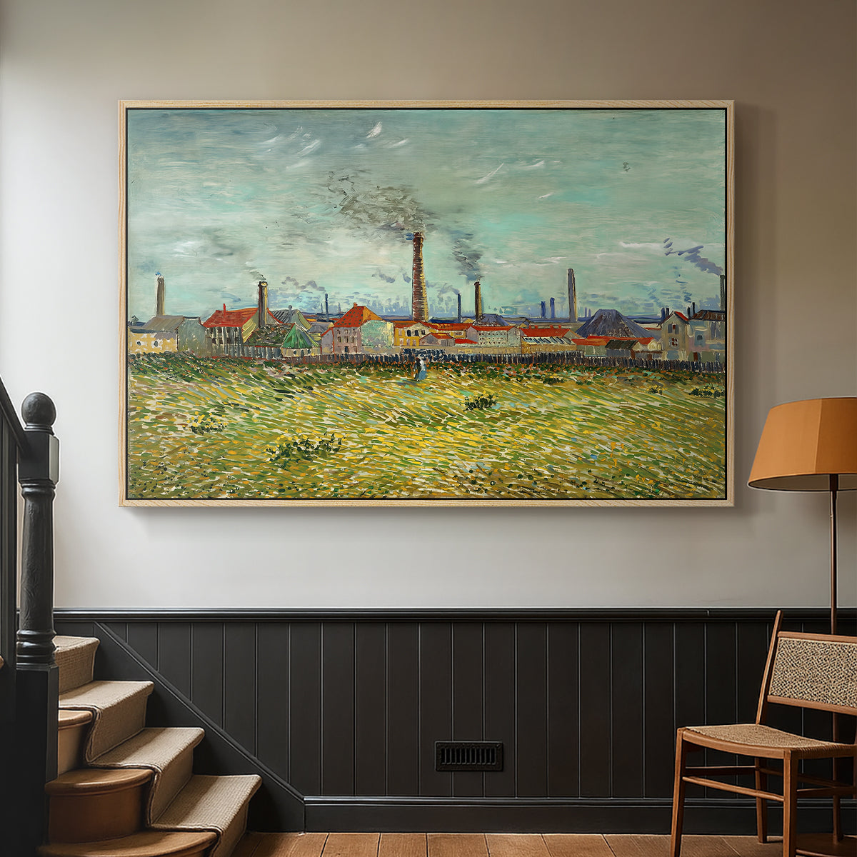 Factories at Clichy, 1887 - Floater Framed Canvas Print