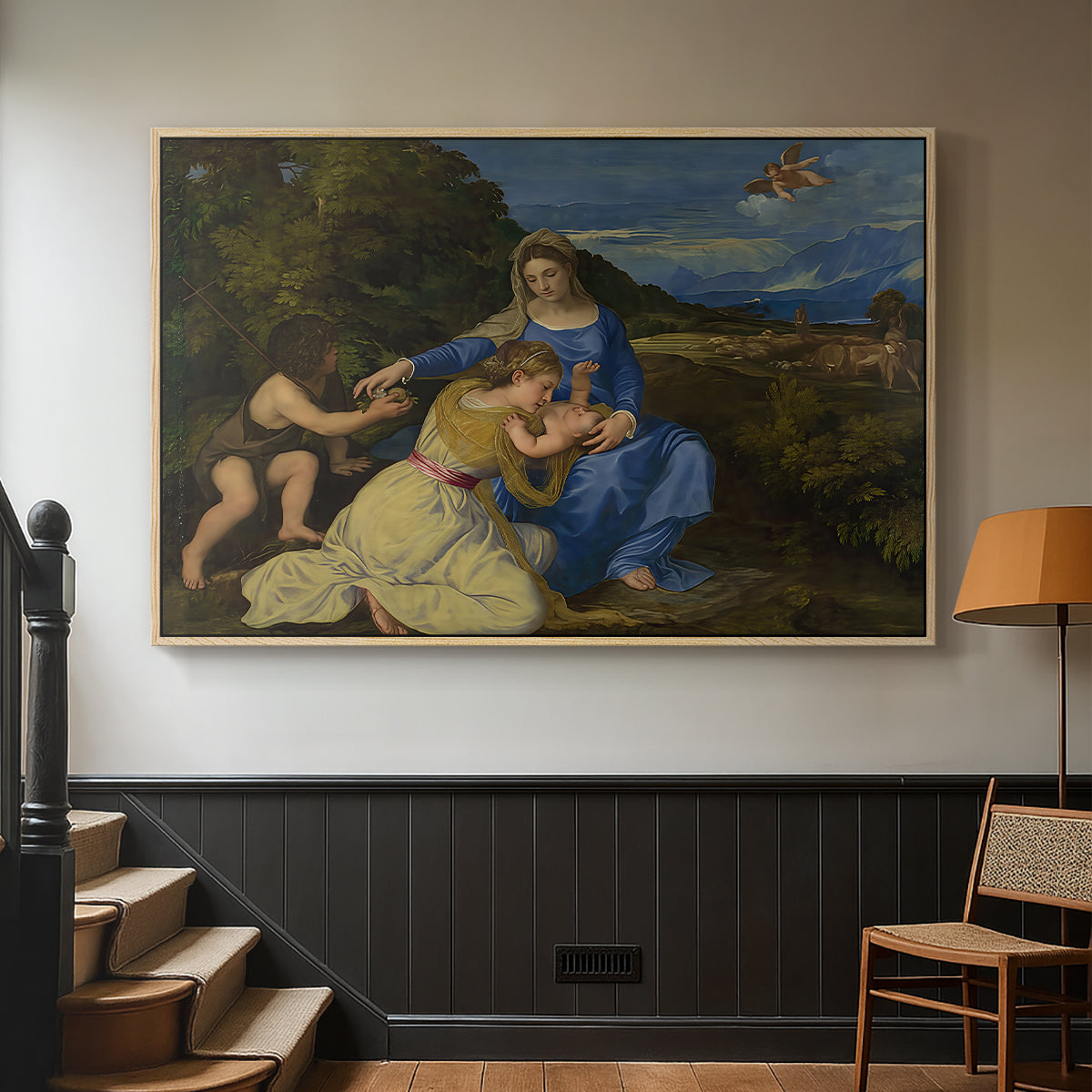 The Aldobrandini Madonna, 1532 - Floater Framed Canvas Print