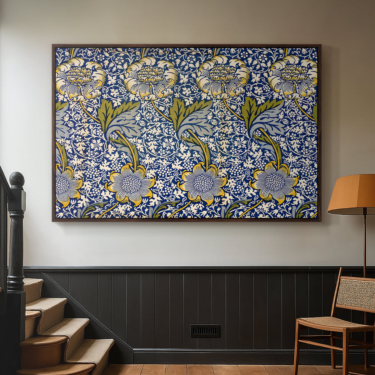 Kennet - Indigo/Gold, 1883 - Floater Framed Canvas Print