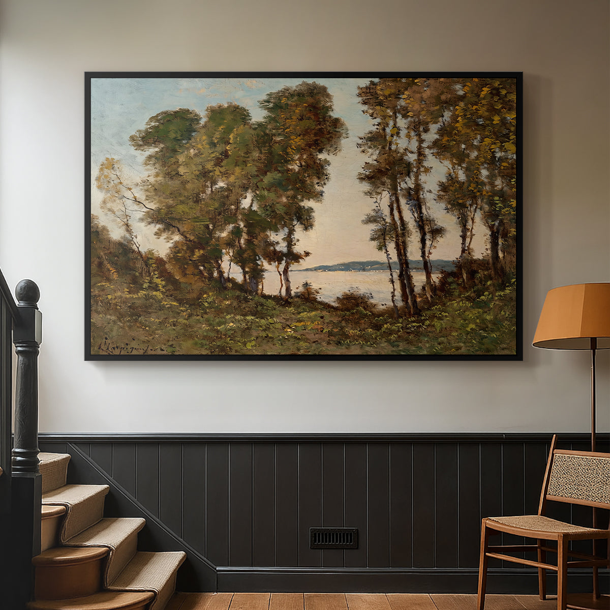 The Banks of the Allier, 1894 - Floater Framed Canvas Print