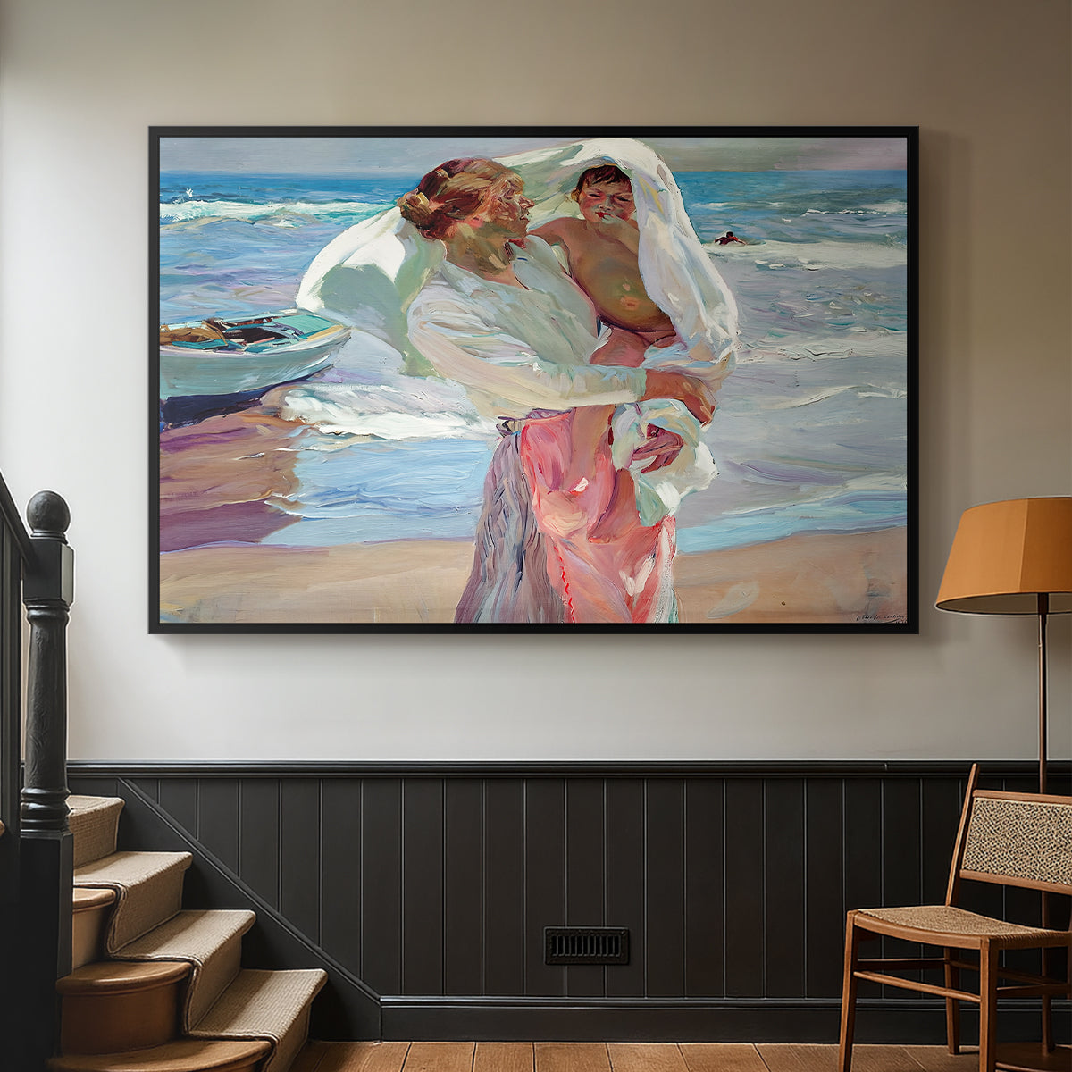 After Bathing, 1915 - Floater Framed Canvas Print