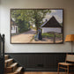Danish Village Street with Woman and Milkman, 1880 - Floater Framed Canvas Print