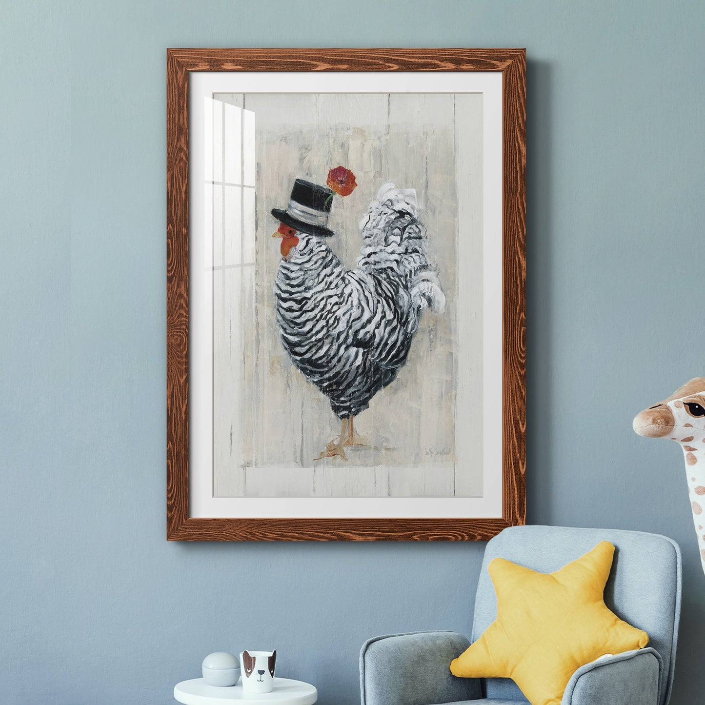 Sunday Best Rooster - Premium Framed Print - Distressed Barnwood Frame - Ready to Hang