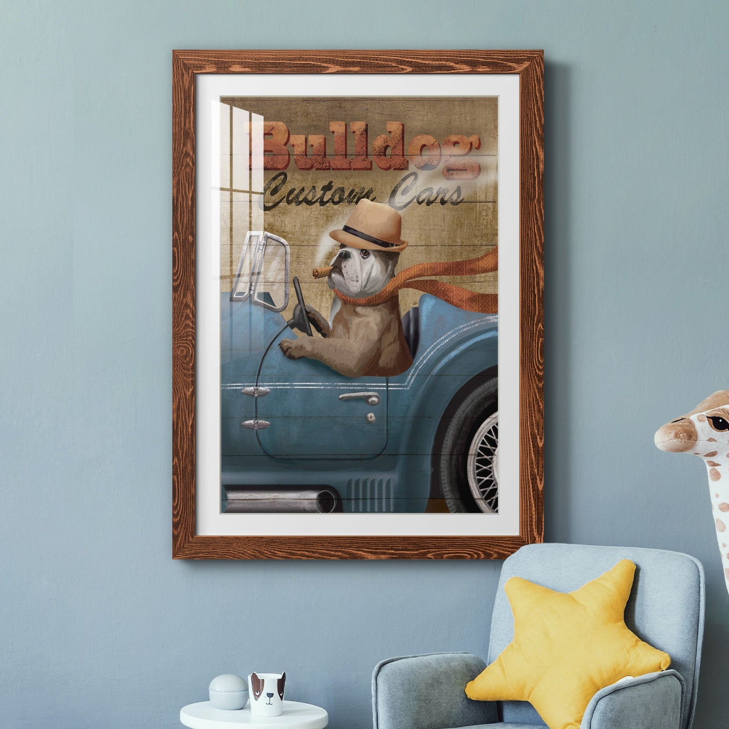 Bulldog Custom Cars - Premium Framed Print - Distressed Barnwood Frame - Ready to Hang