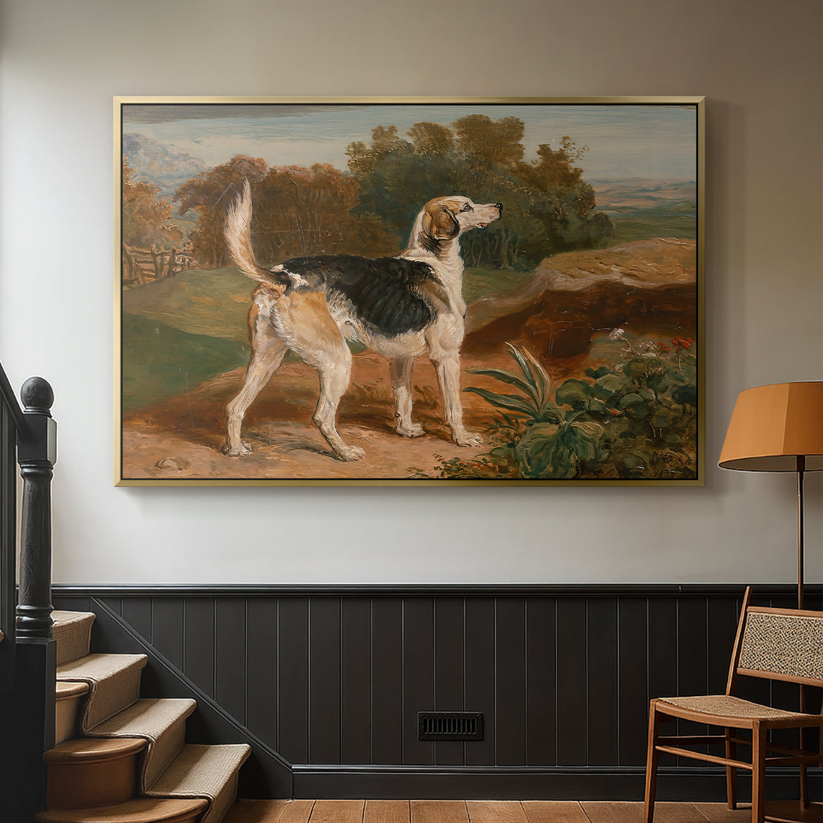 Ravager, One of the Lambton Hounds, 1835 - Floater Framed Canvas Print