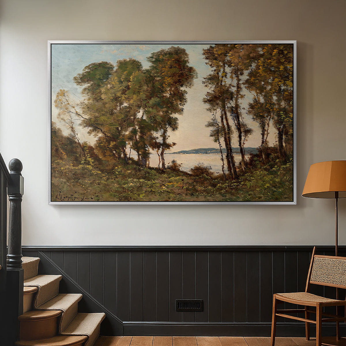 The Banks of the Allier, 1894 - Floater Framed Canvas Print