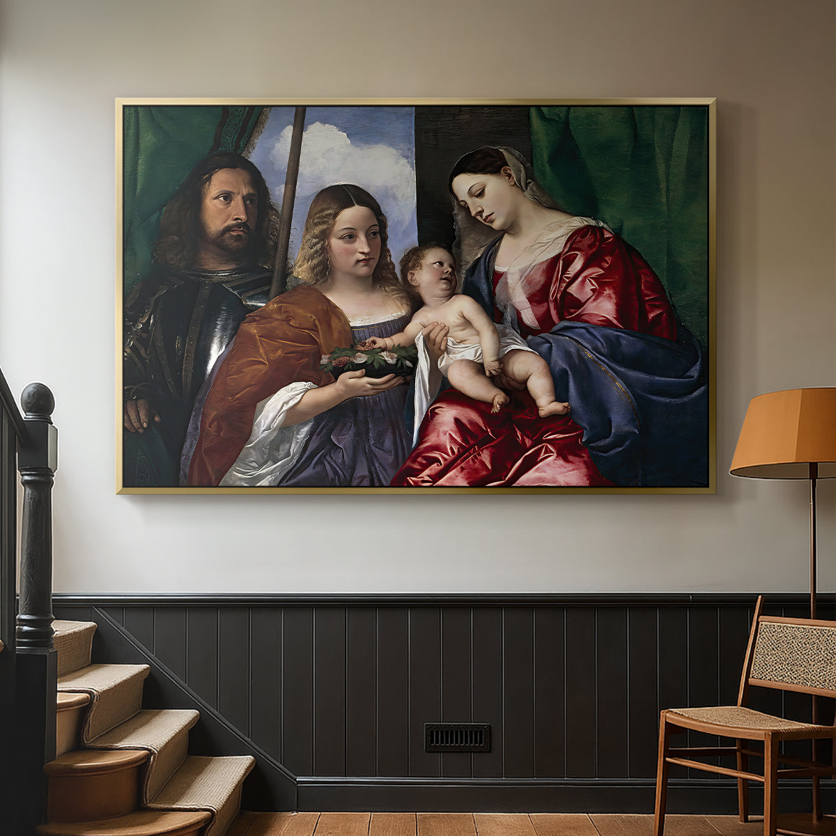 Madonna and Child with Saints Dorothy and George, c. 1516 - Floater Framed Canvas Print